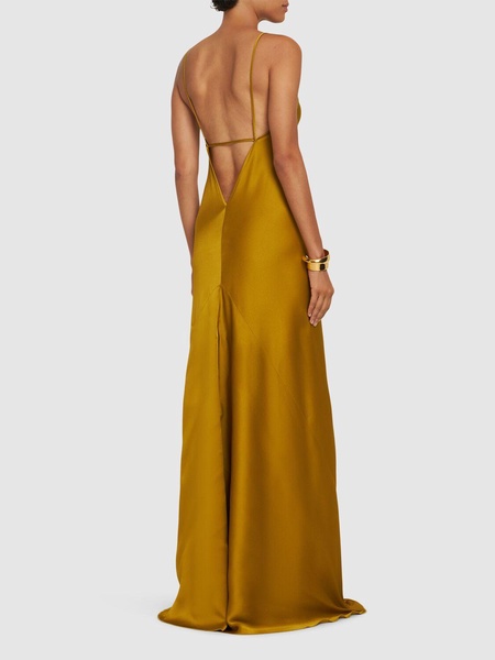 Cami satin open back long dress