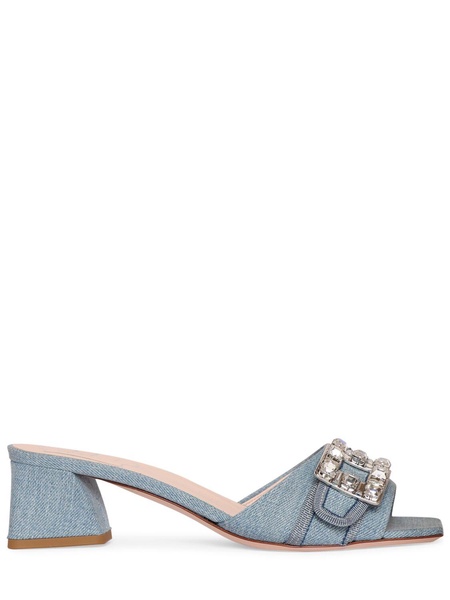 45mm Bikviv denim sandal mules