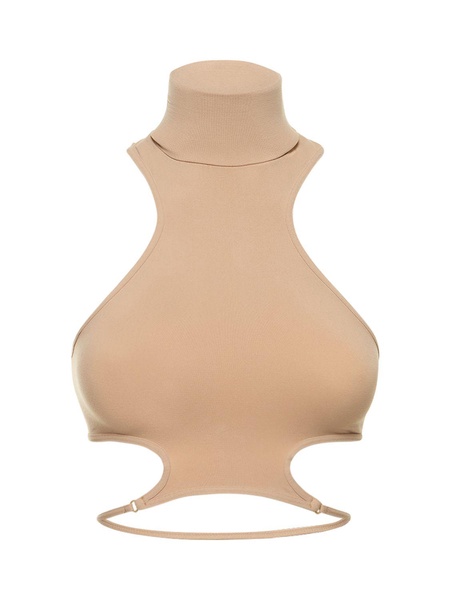 Sculpting jersey halter neck top