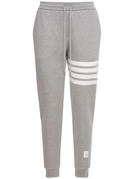 Intarsia stripes cotton sweatpants