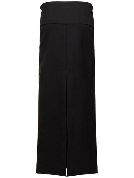 Adriana wool twill suiting long skirt