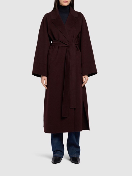 Agata belted wool long coat