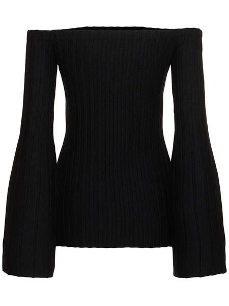 Nelson wool & cashmere rib knit top