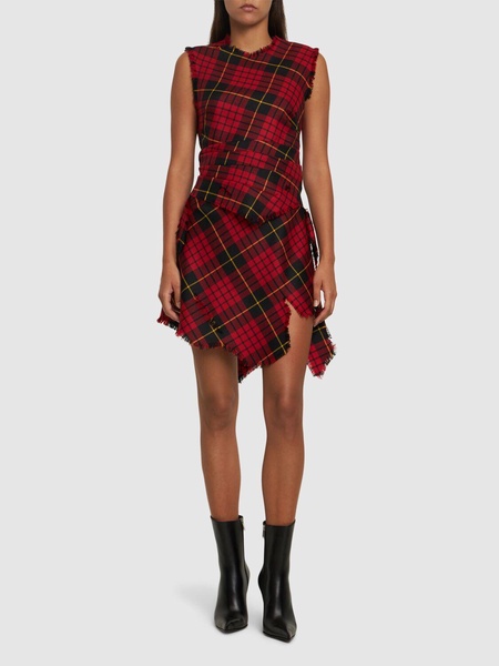 Wool tartan mini dress