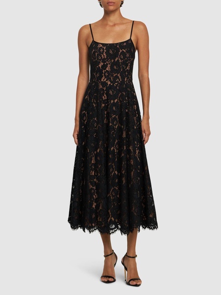 Flared lace midi dress