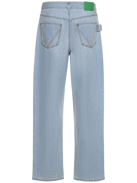 Light bleached wide denim jeans