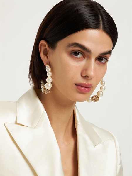 Bucaneve imitation pearl hoop earrings