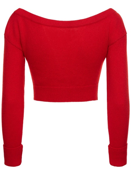 Millie cashmere off-he-shoulder cardigan