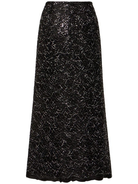 Sequined tweed midi skirt