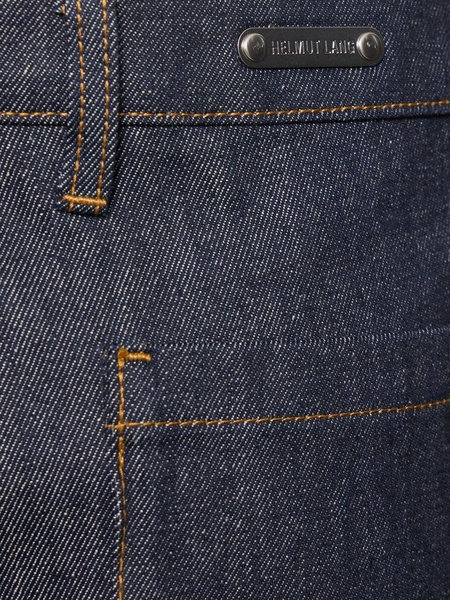 Utility denim straight jeans