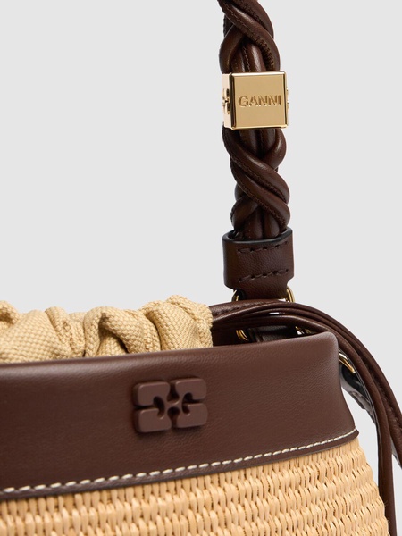 Bou Bucket raffia effect bag