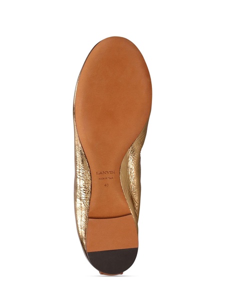 Laminated leather ballerina flats