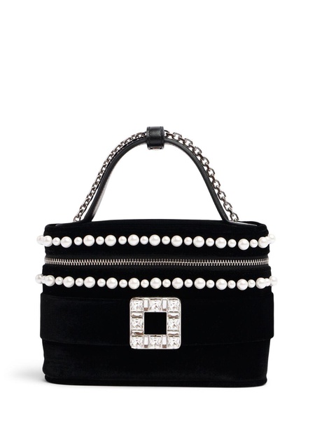 Micro Vanity embellished top handle bag