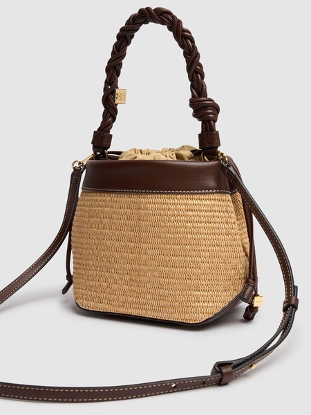 Bou Bucket raffia effect bag