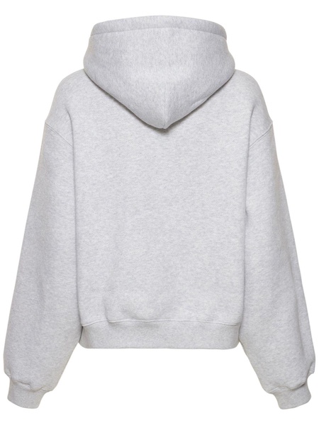 Essential terry cotton hoodie w/ logo