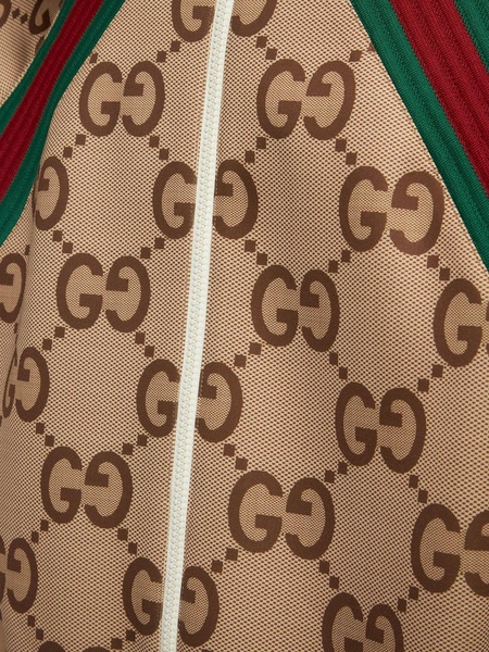 GG printed tech zip-up hoodie