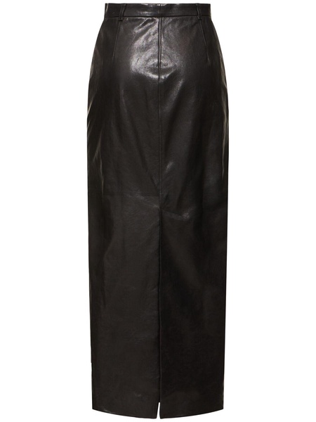 Leather long skirt