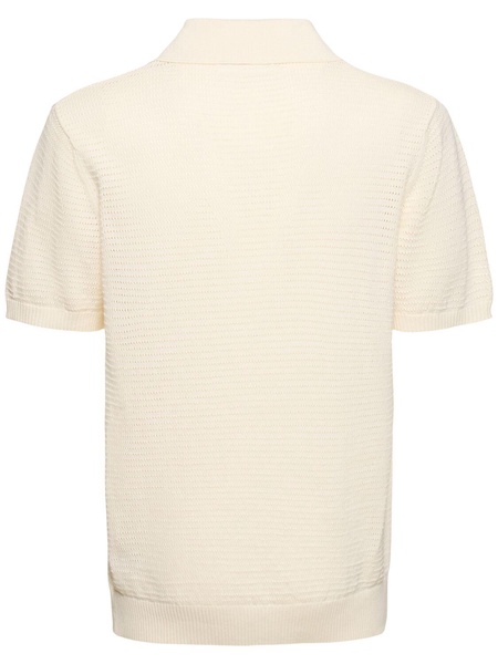 Clemente cotton crochet polo shirt