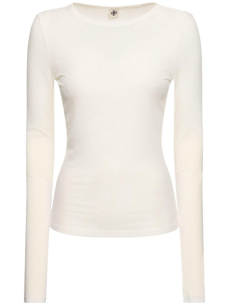 Bella lyocell blend rib knit t-shirt