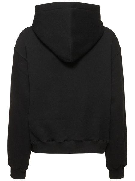 Essential terry cotton hoodie w/ logo