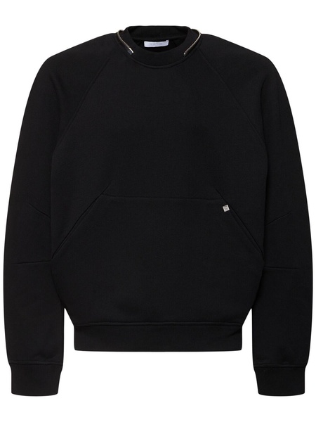 Hooded cotton full-zip sweatshirt