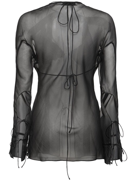 Floating sheer long sleeve shirt