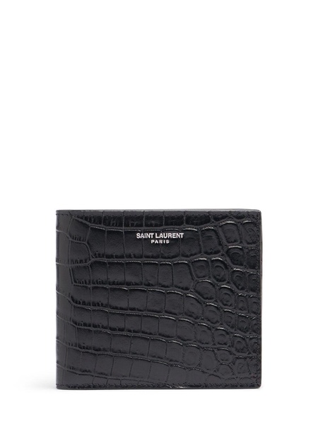 East West embossed leather wallet