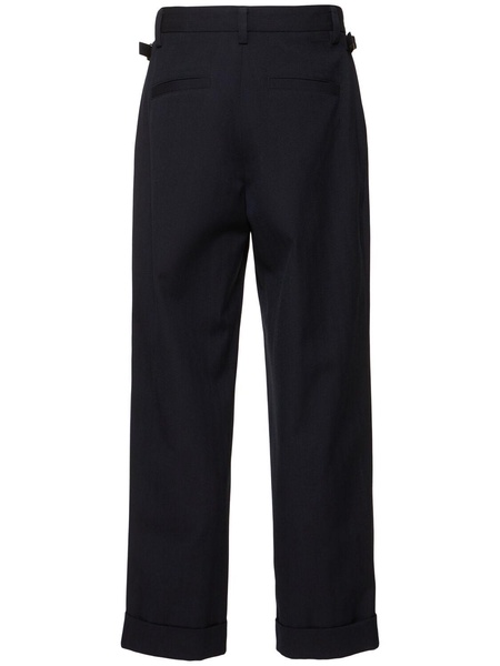 Pleated wool blend pants