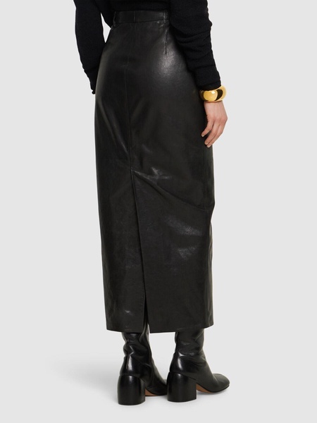 Leather long skirt