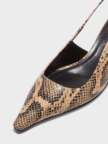 35mm Catrina snake print slingbacks