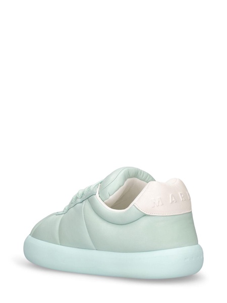 Puffy soft leather low top sneakers