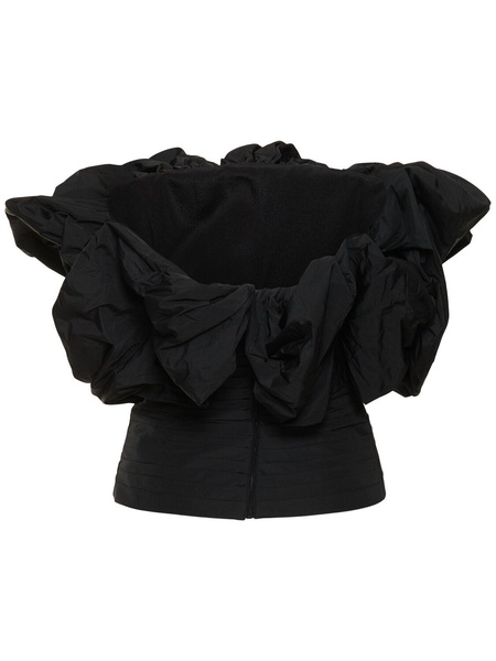 Taffeta off-shoulder puff sleeve top