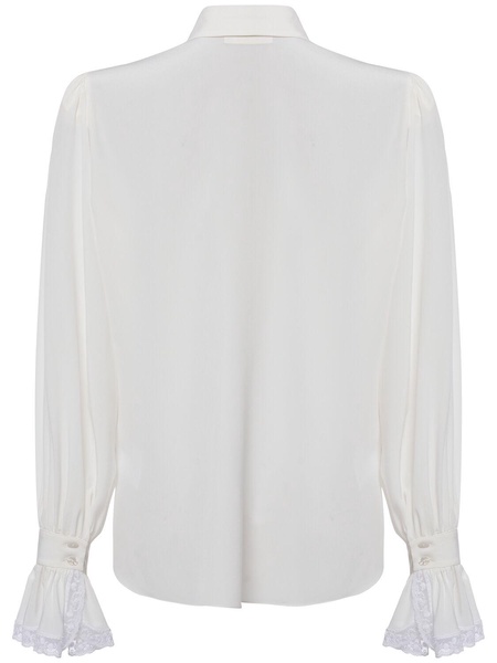 Ruffled cotton blend shirt