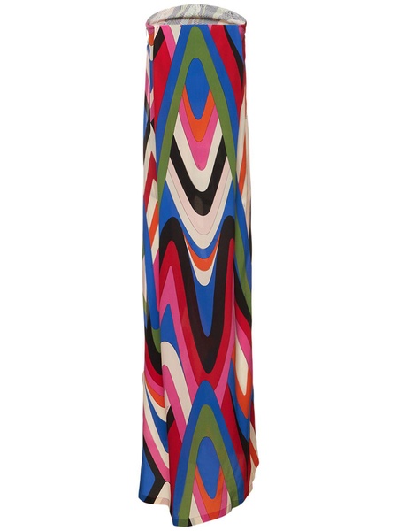 Silk Moiré printed long dress