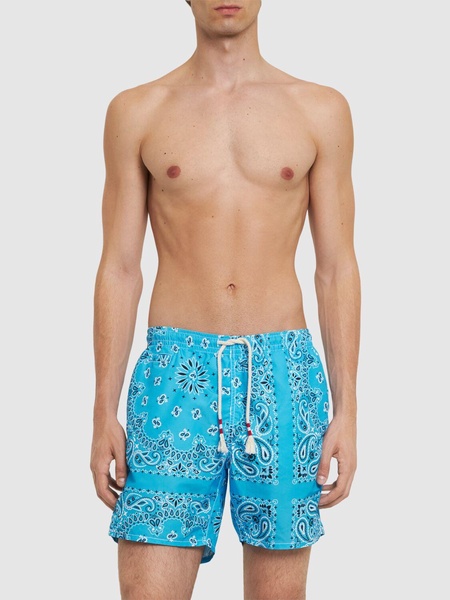 Bandana print tech swim shorts