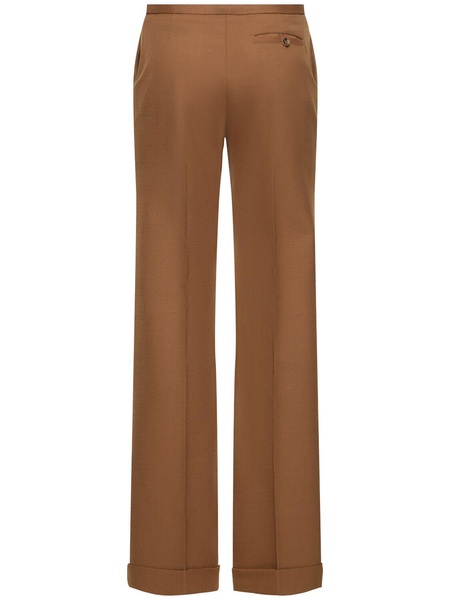 Tropical wool blend straight pants