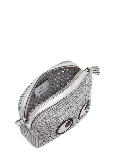 Eyes metallic lurex cross body bag