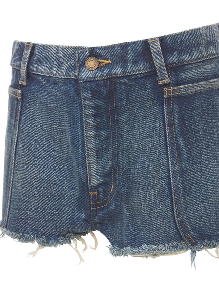 Cotton denim mini shorts