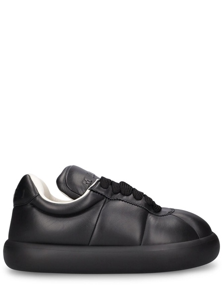 Chunky soft leather low top sneakers