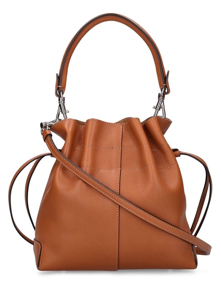 Mini DBS leather bucket bag