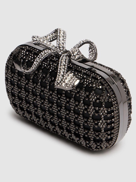 Chainmail crystal bow clutch