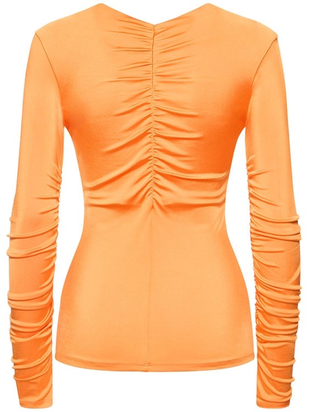 Ruched viscose jersey long sleeve top