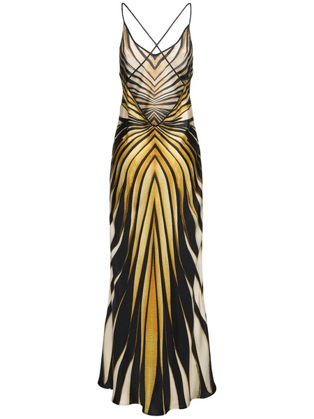 Ray Of Gold printed silk twill dress