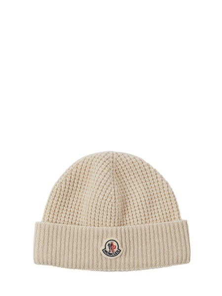 Logo detail wool & cashmere beanie