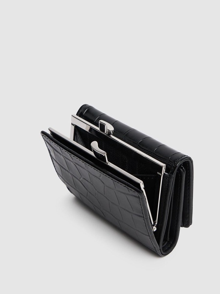 Small Frame croc embossed leather wallet