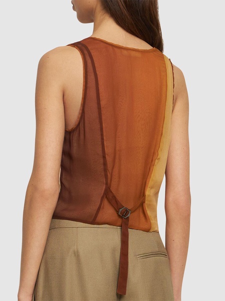 Origami degradé georgette waistcoat