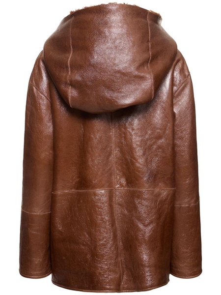 Reversible shearling short coat