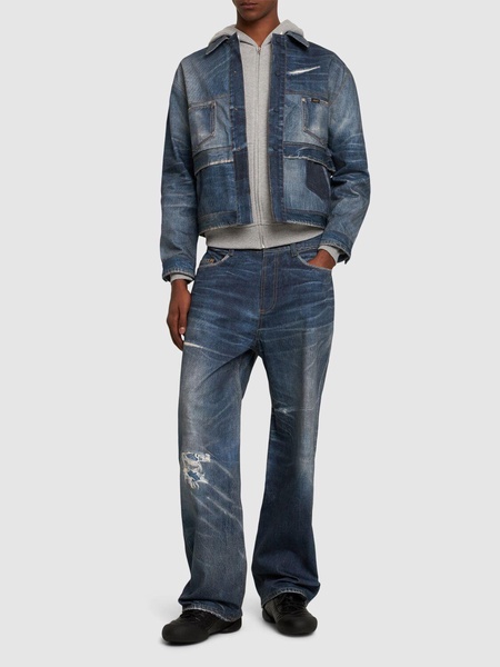 Trompe l'oeil double waist denim jacket