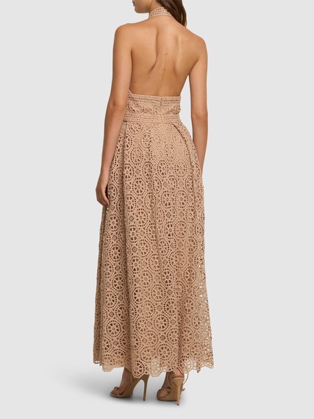 Macrame midi halter dress