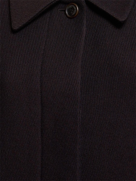 Wool twill long coat